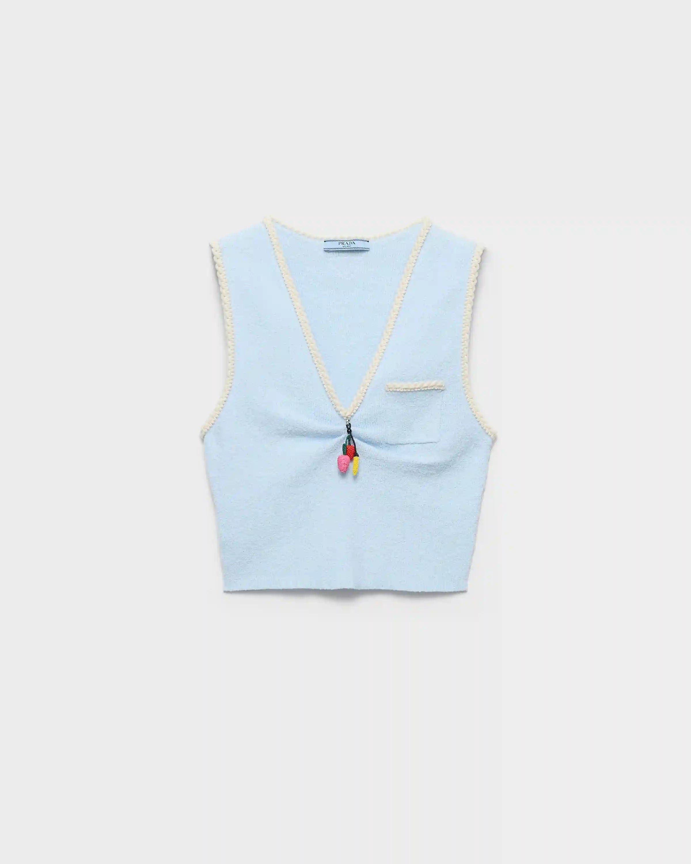 Cotton bouclé crop top