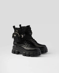 Monolith leather and Re-Nylon combat boots with pouch