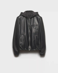 Reversible nappa leather and Re-Nylon jacket