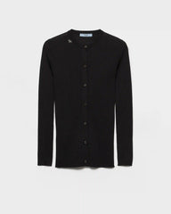 Ribbed knit wool cardigan