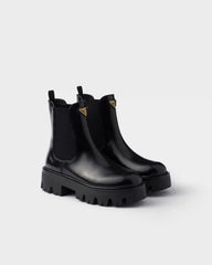 Brushed leather booties