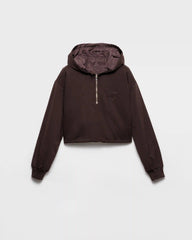 Reversible cotton jersey and Re-Nylon hoodie