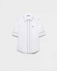 Short-sleeved poplin shirt