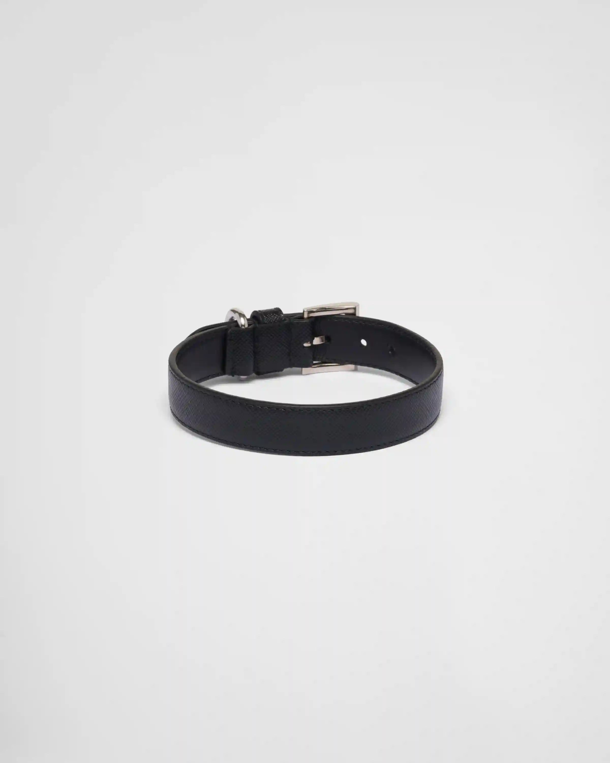 Saffiano leather pet collar