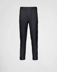 Technical fabric joggers with heat-sealed taped seams