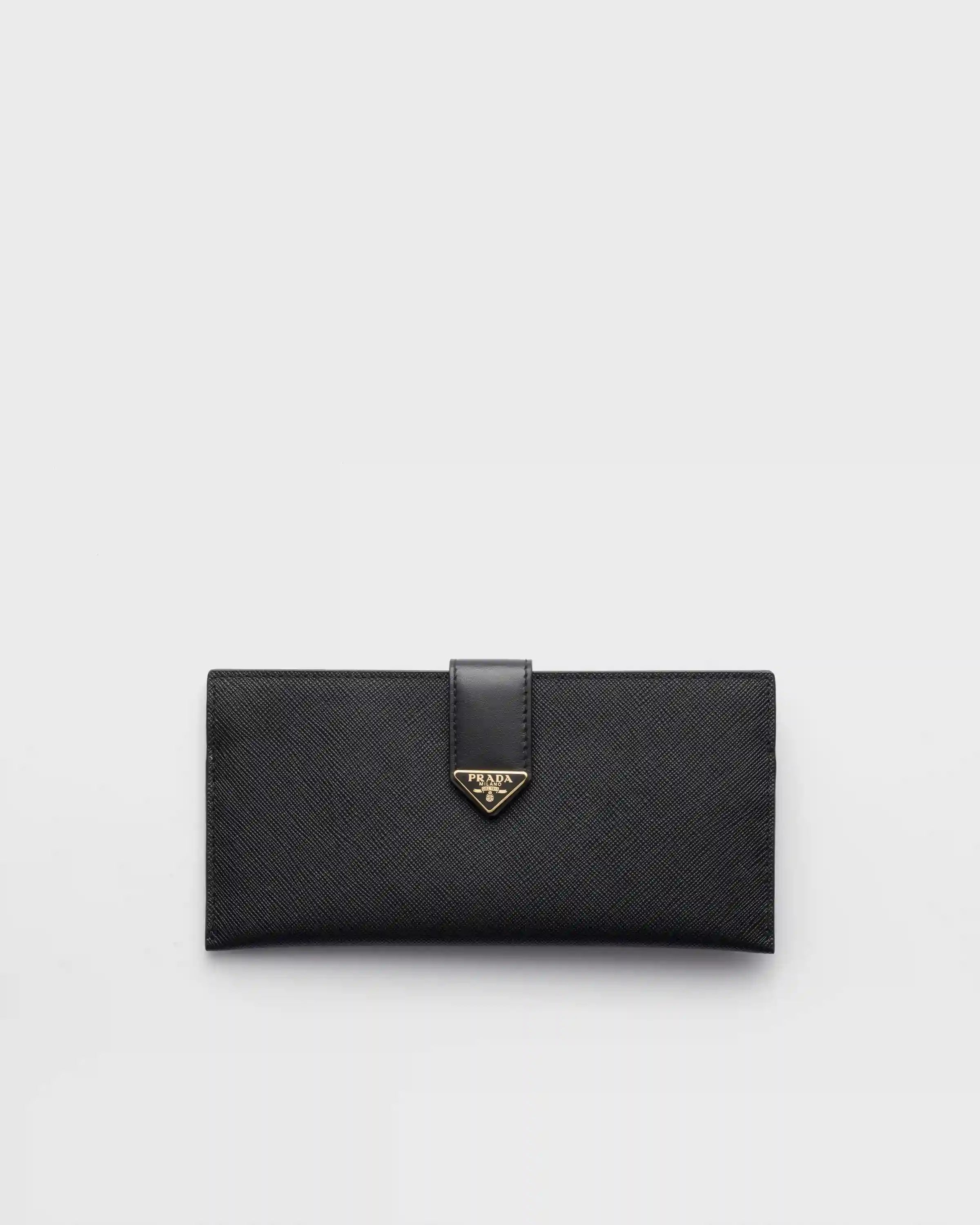 Large Saffiano and leather wallet