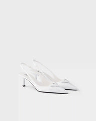 Patent leather slingback pumps