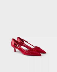 Open-side leather pumps