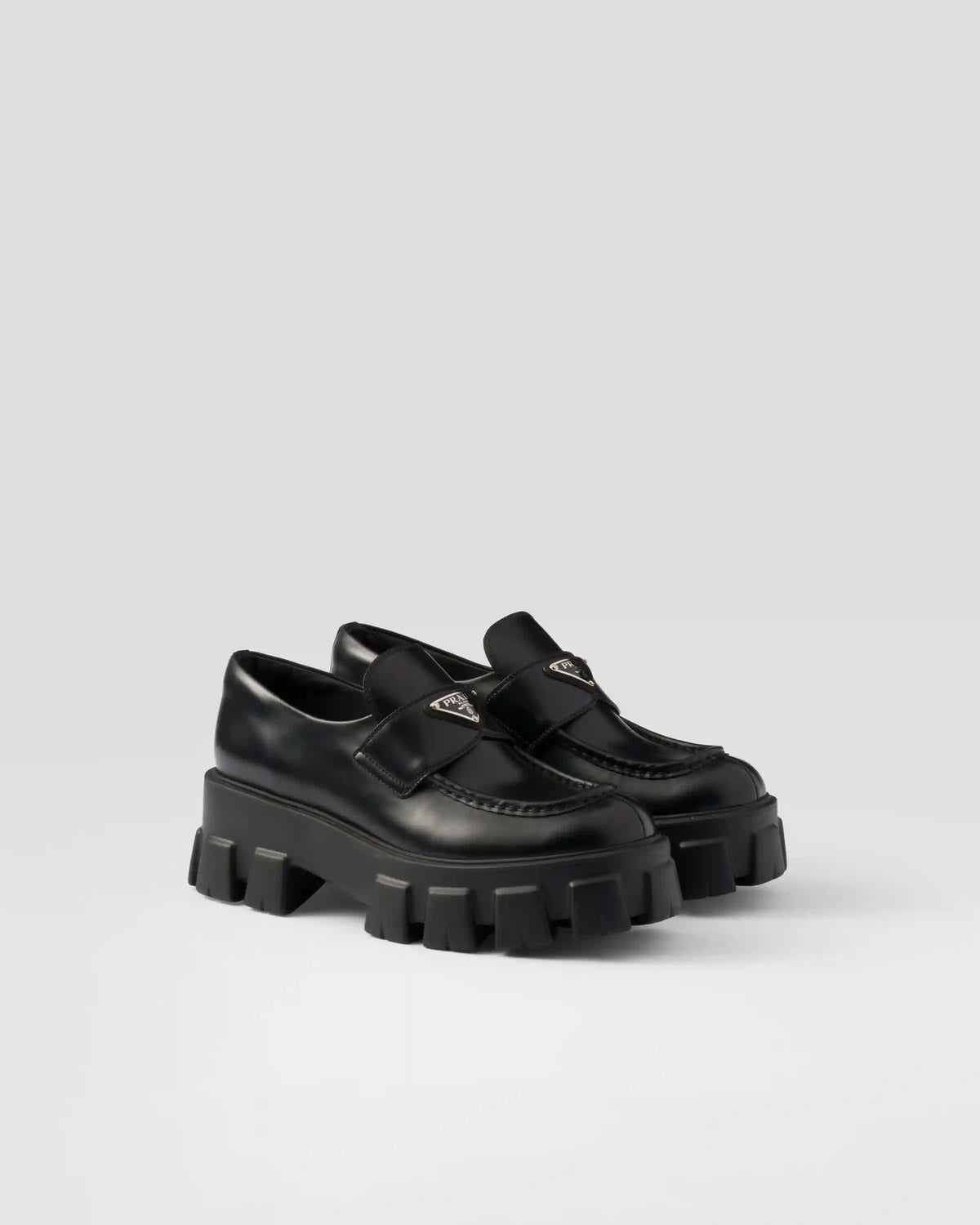 Brushed leather Monolith loafers