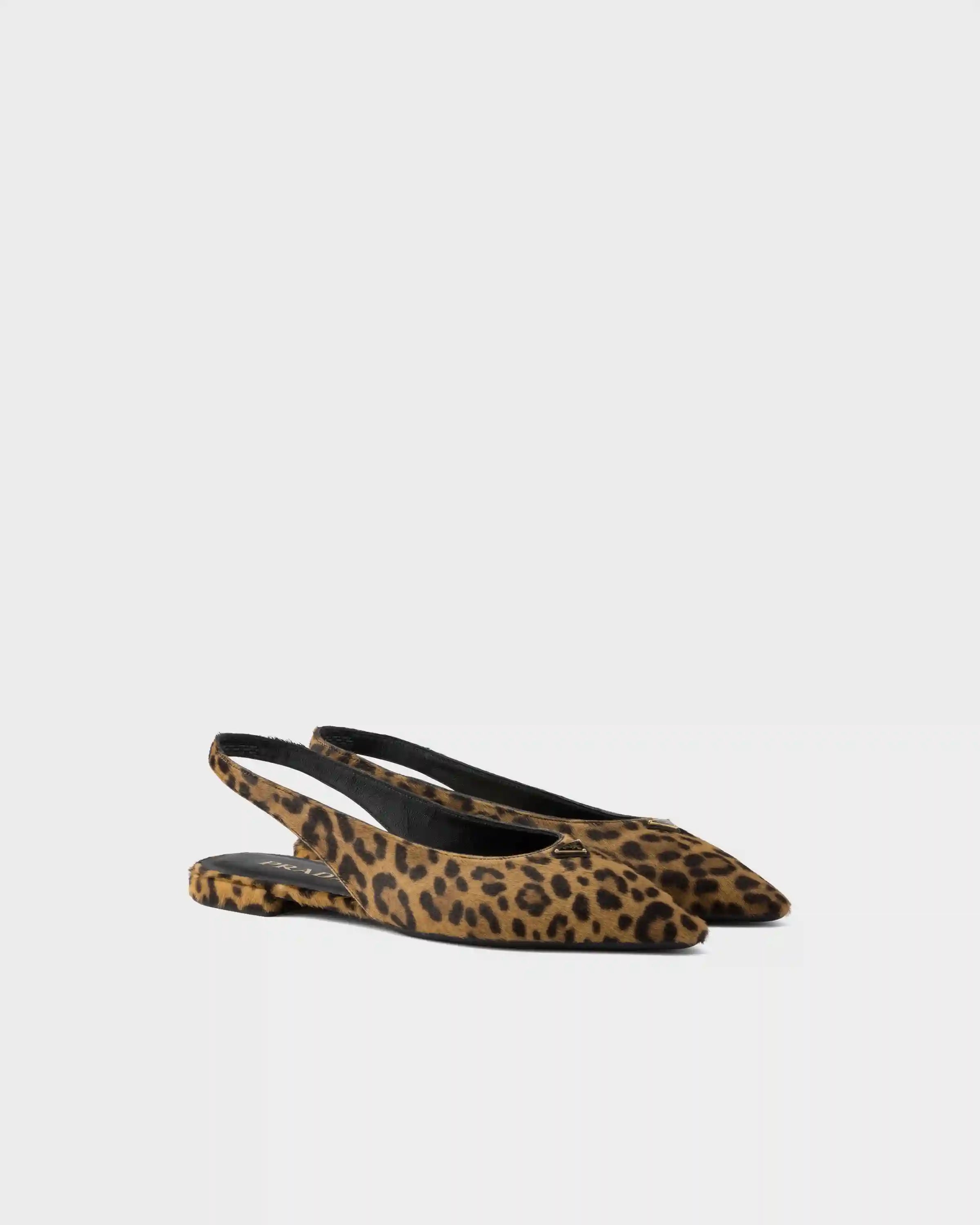 Printed leather ballerinas