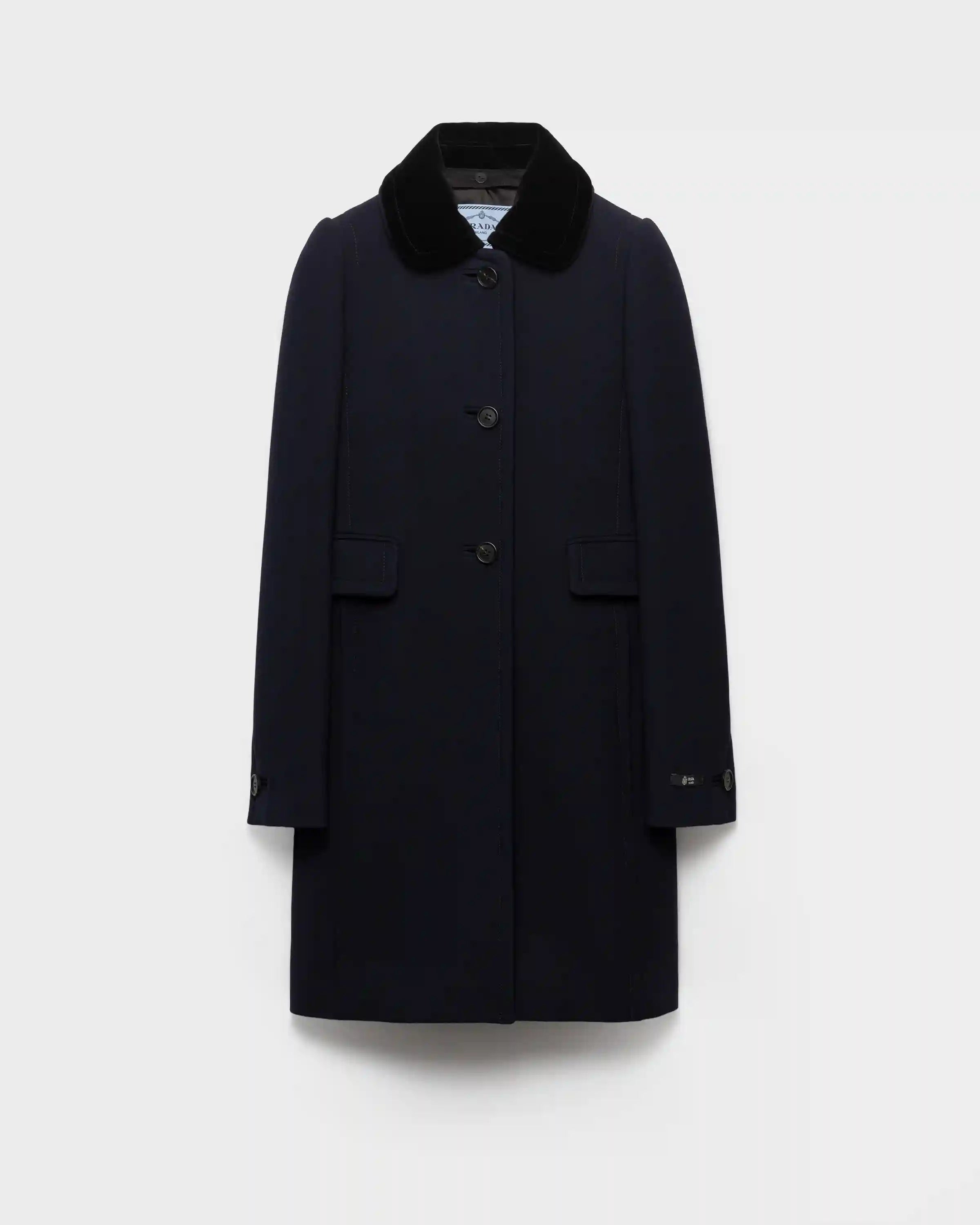 Single-breasted nattÃ© fabric coat