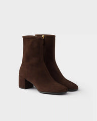 Stretch suede booties boots
