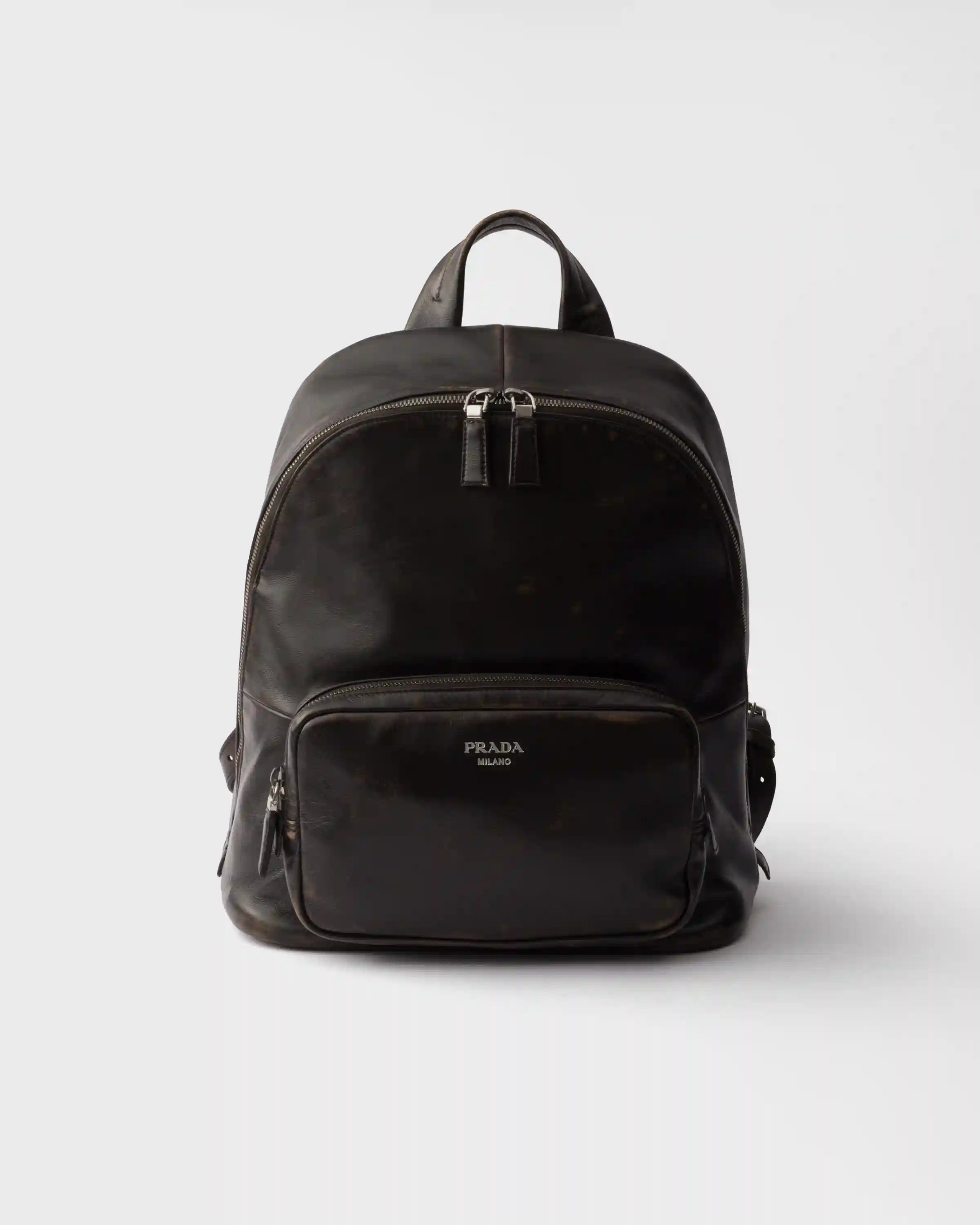 Distressed nappa leather backpack 