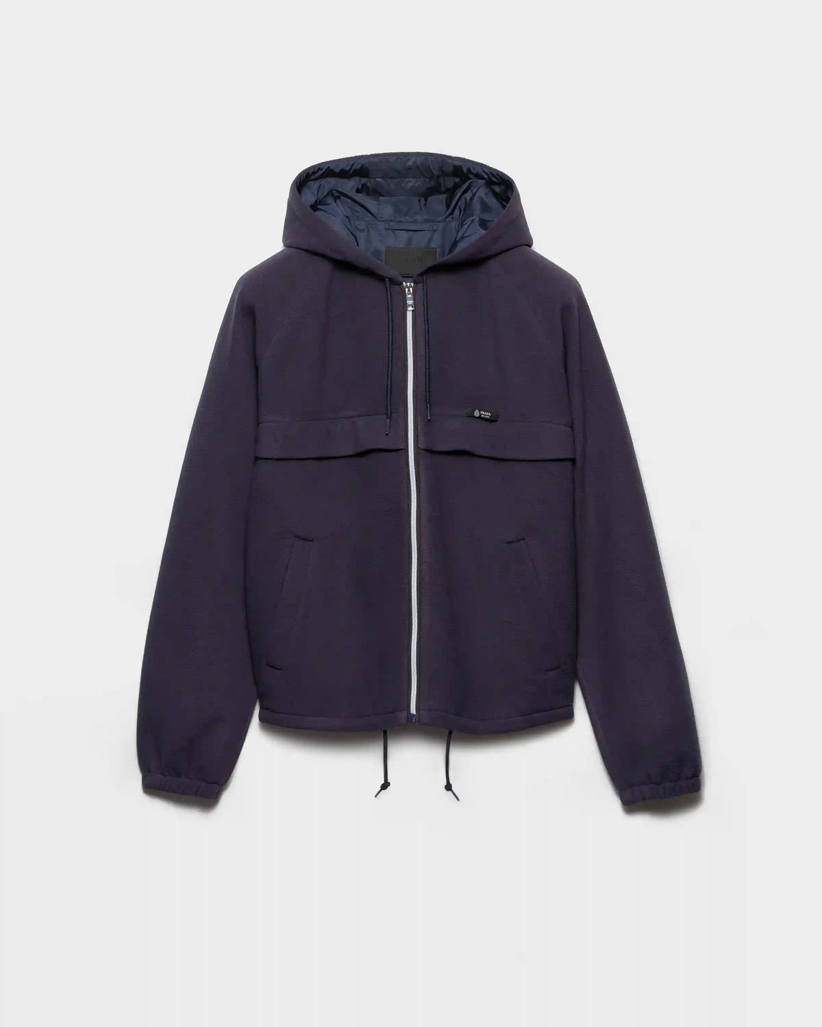 Hooded technical fabric blouson jacket 