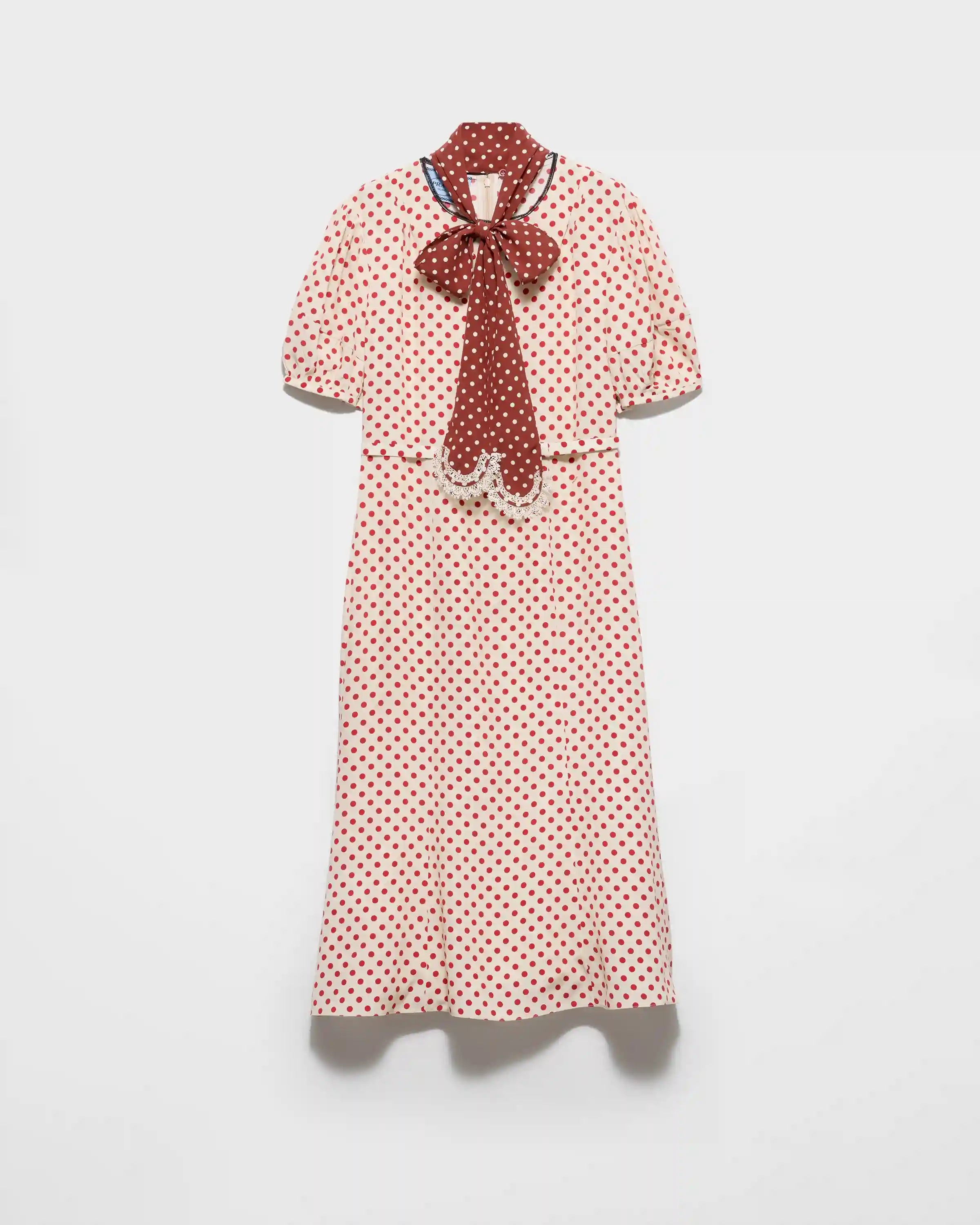 Polka-dot marocain dress