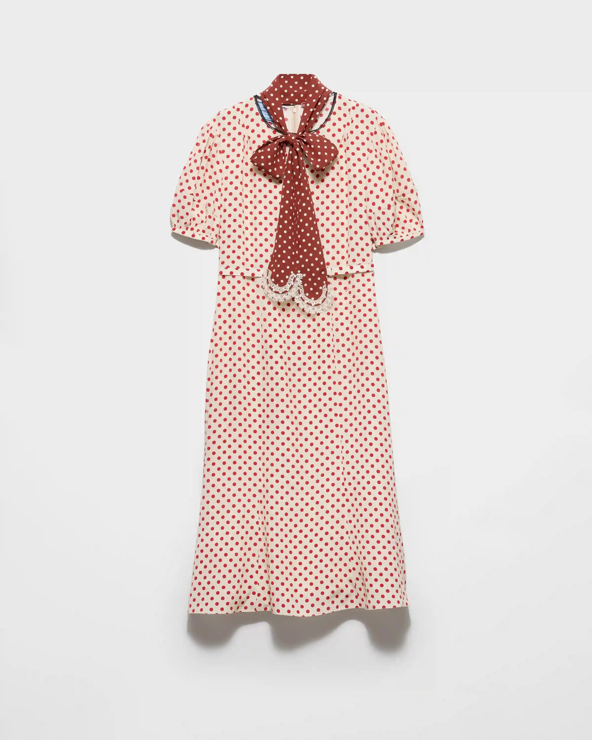 Polka-dot marocain dress
