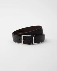 Saffiano Leather Reversible Belt