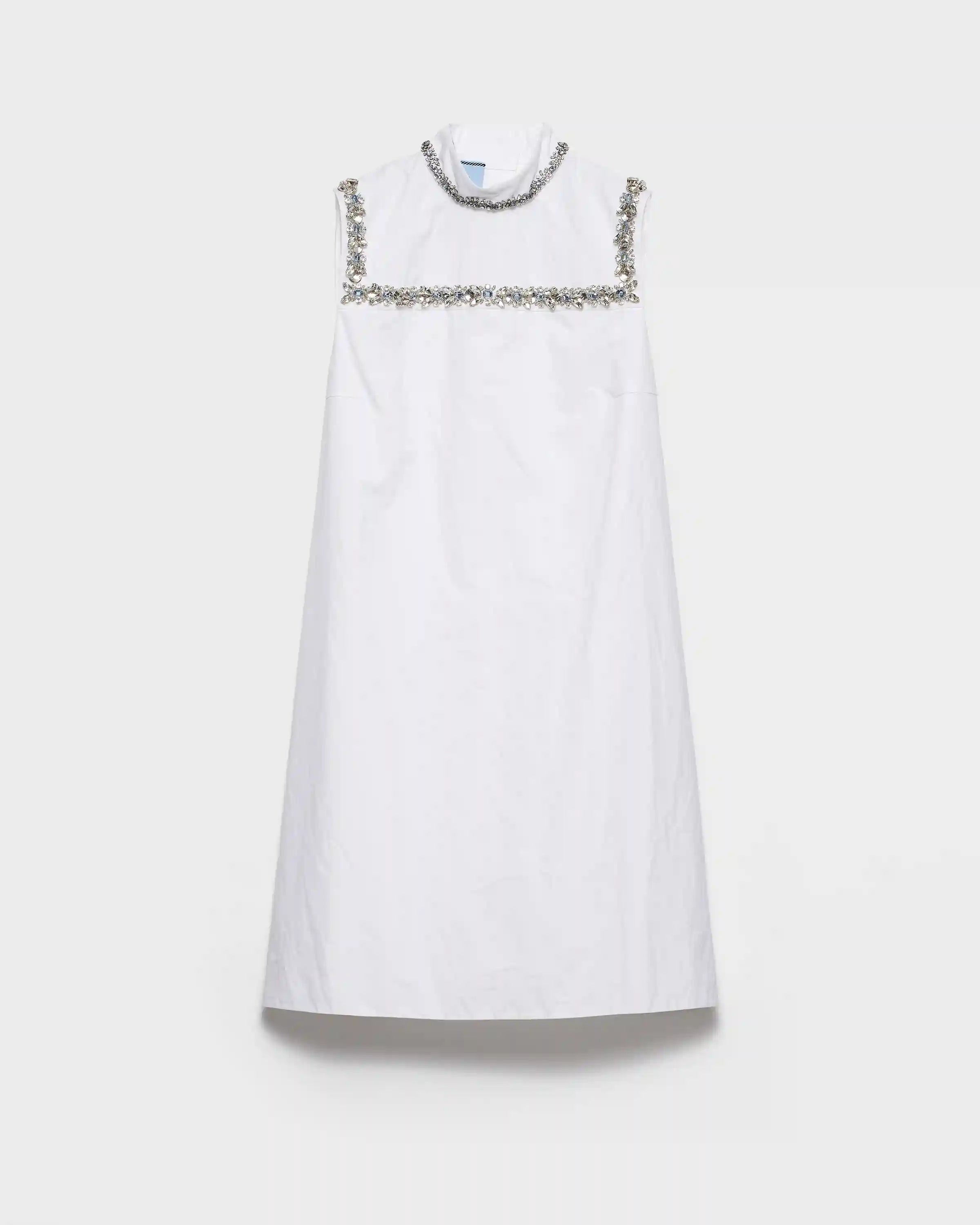 Embroidered old reps fabric mini-dress