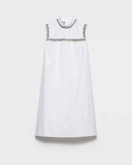 Embroidered old reps fabric mini-dress