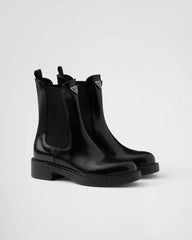 Chocolate brushed leather Chelsea boots
