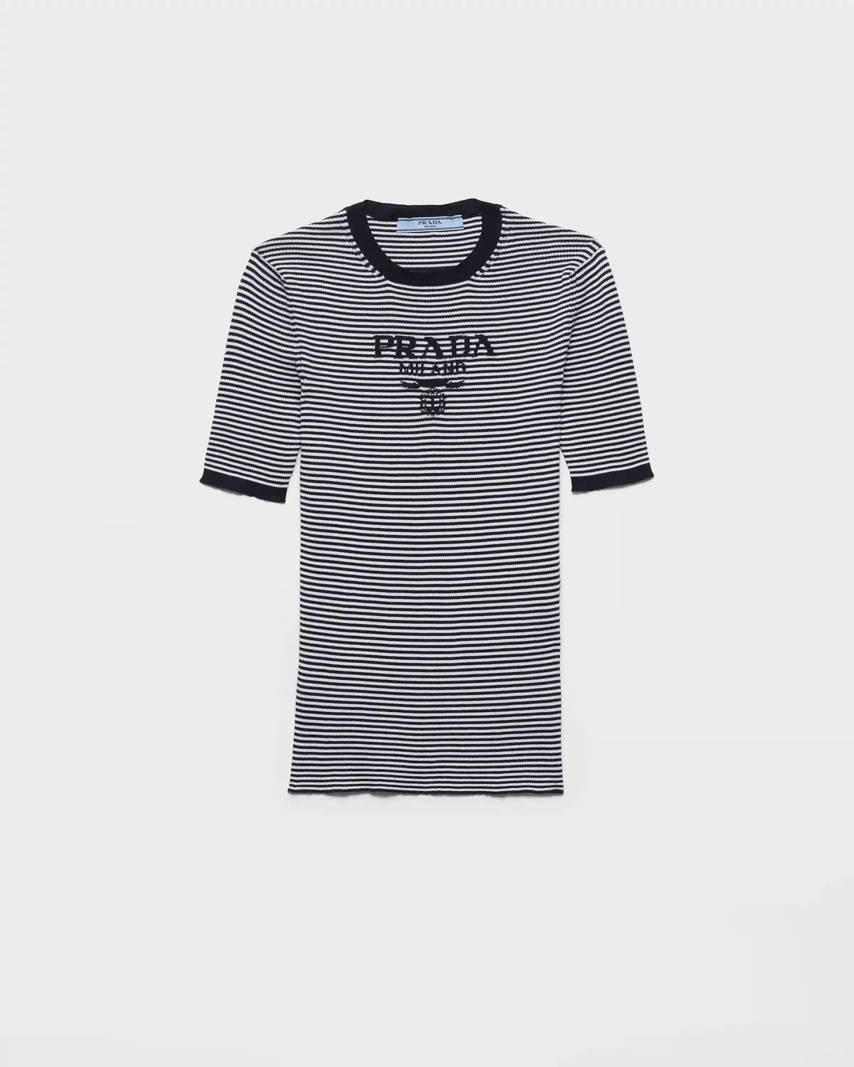 Striped silk crew-neck sweater