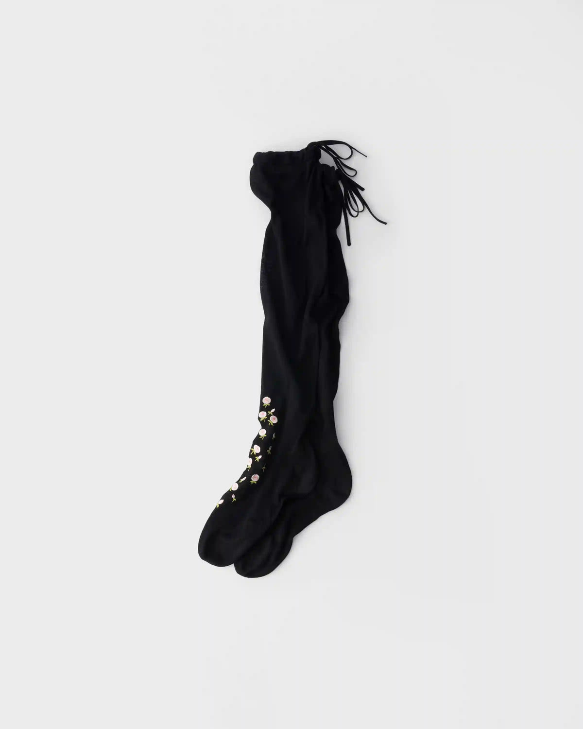 Embroidered over-the-knee cotton socks