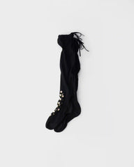 Embroidered over-the-knee cotton socks