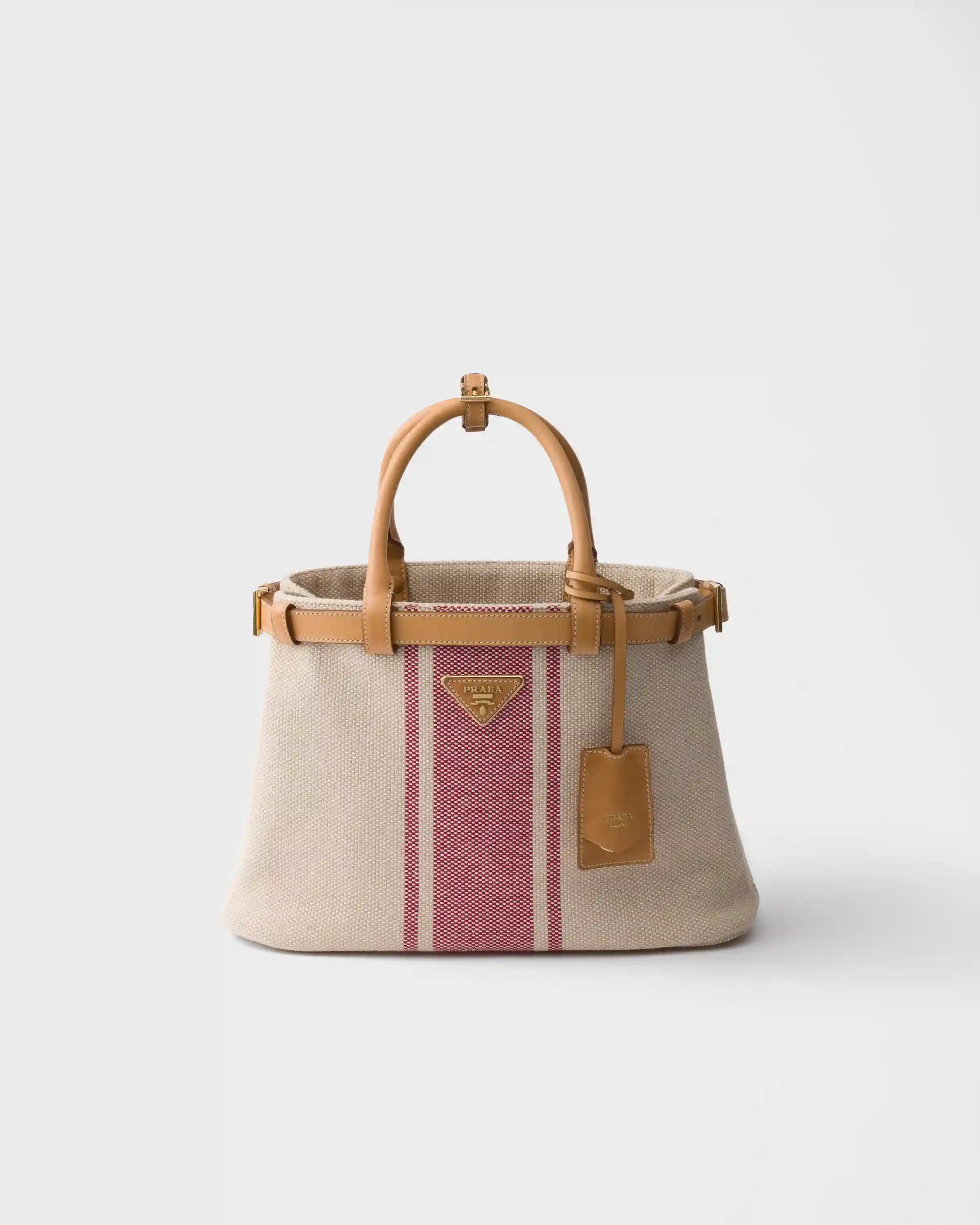 Prada Buckle small canvas and leather bag