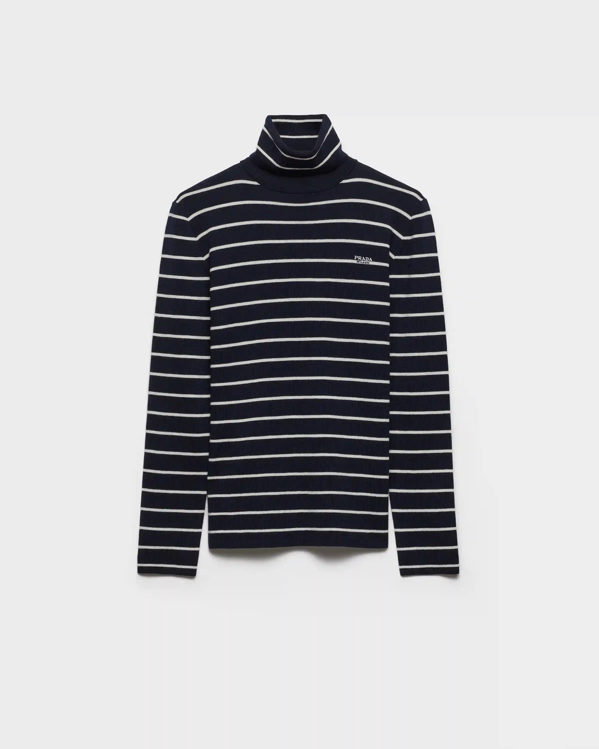 Striped wool turtleneck sweater