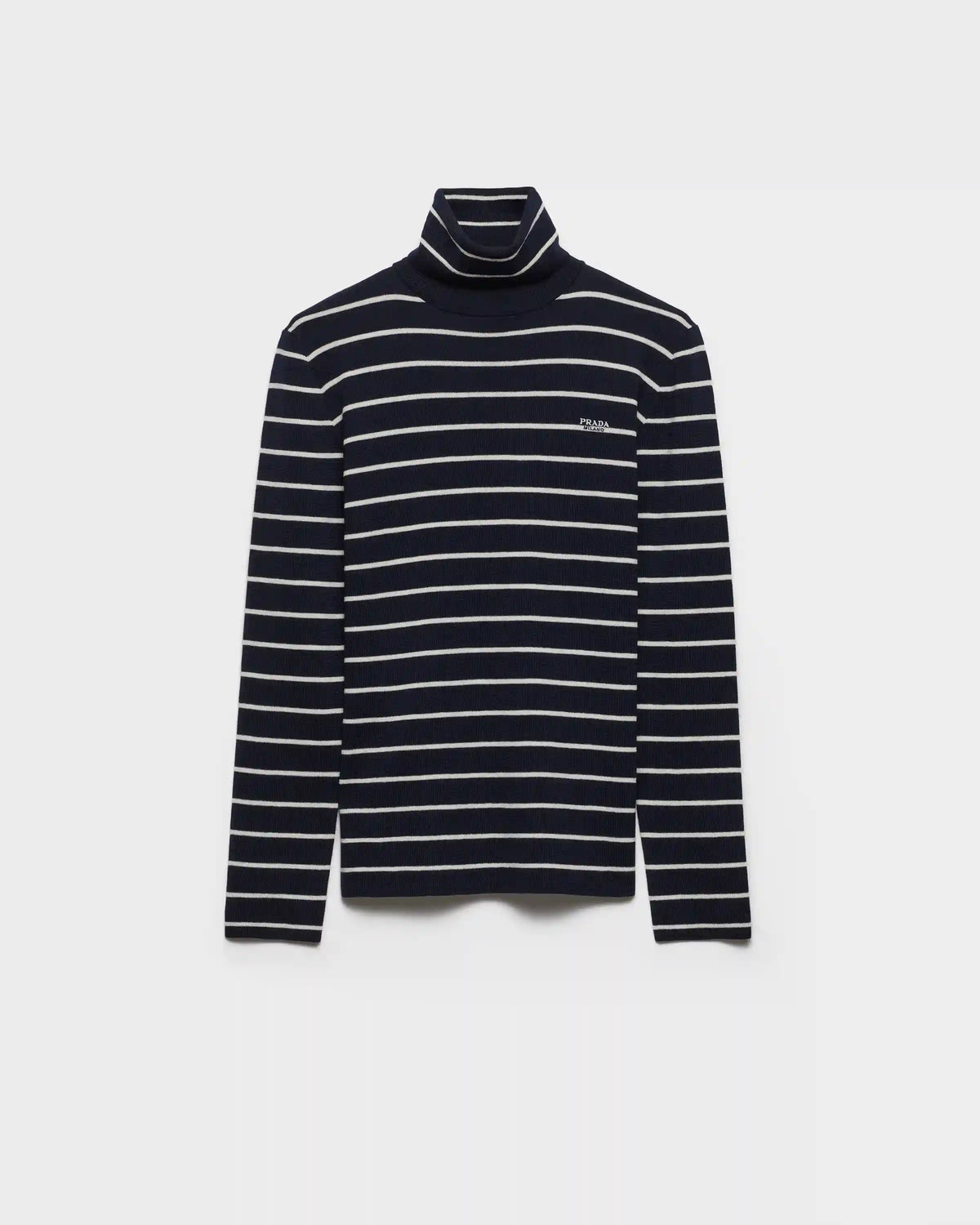 Striped wool turtleneck sweater
