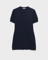 Openwork cotton mini-dress