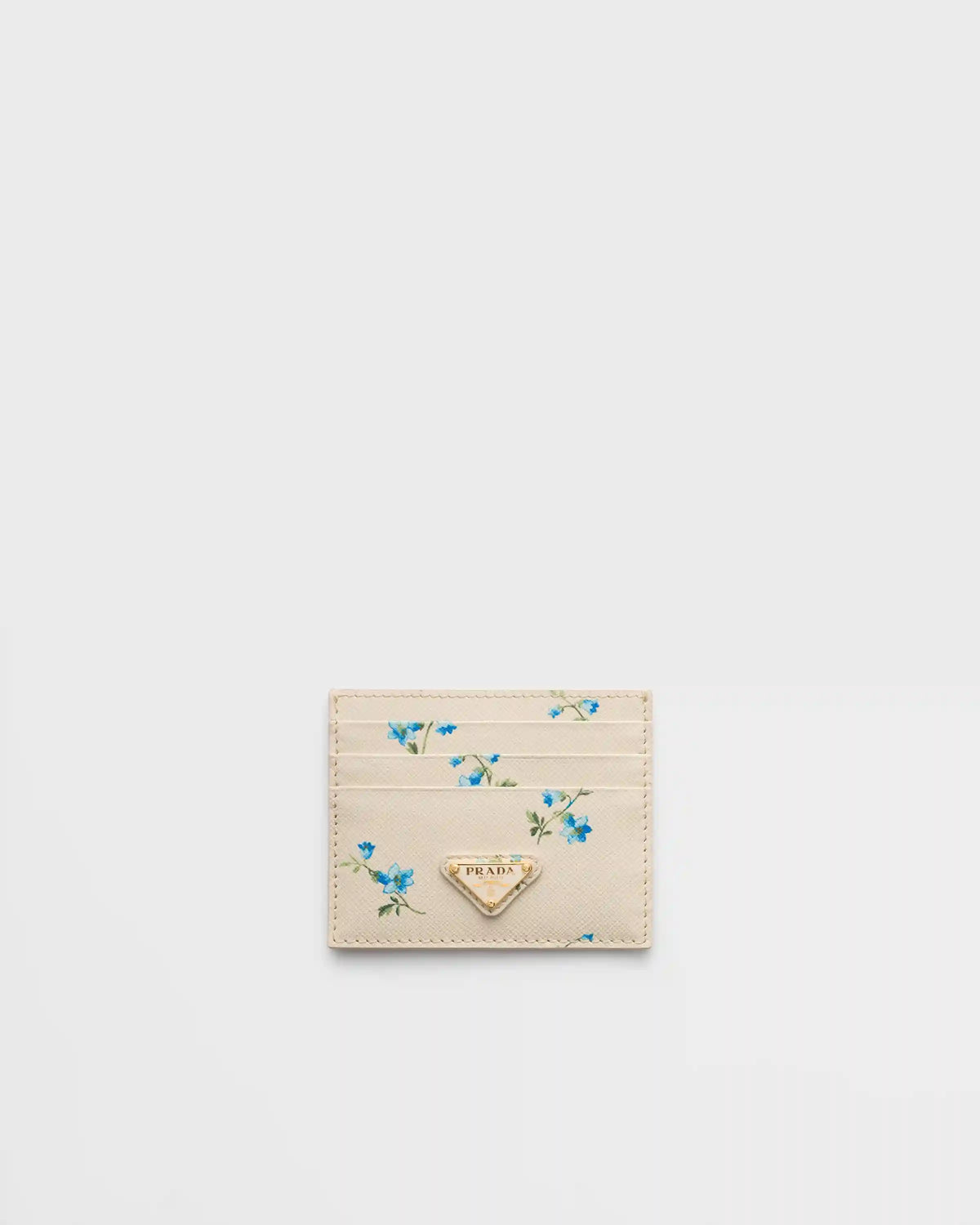 Printed Saffiano leather card holder