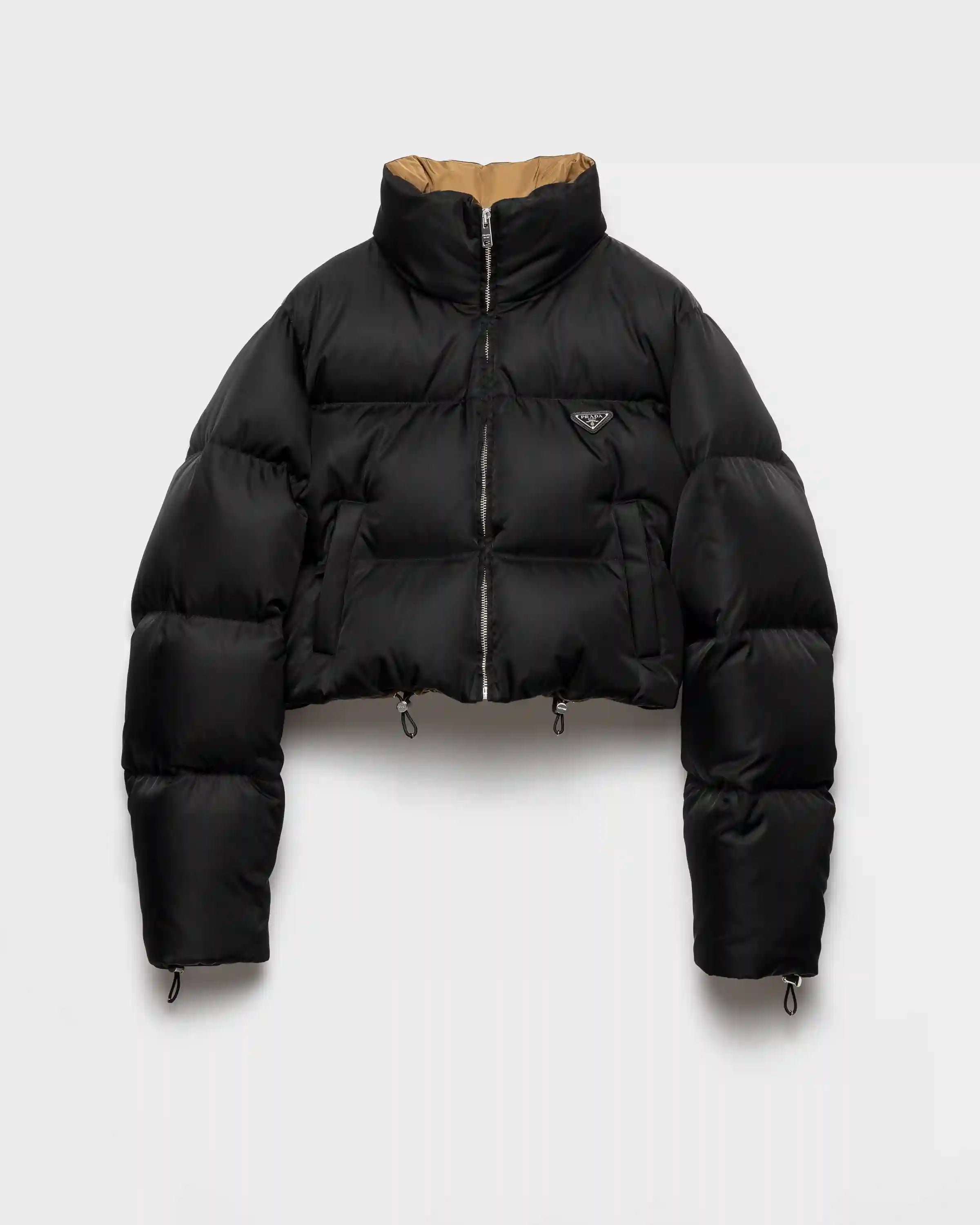 Cropped Re-Nylon down jacket