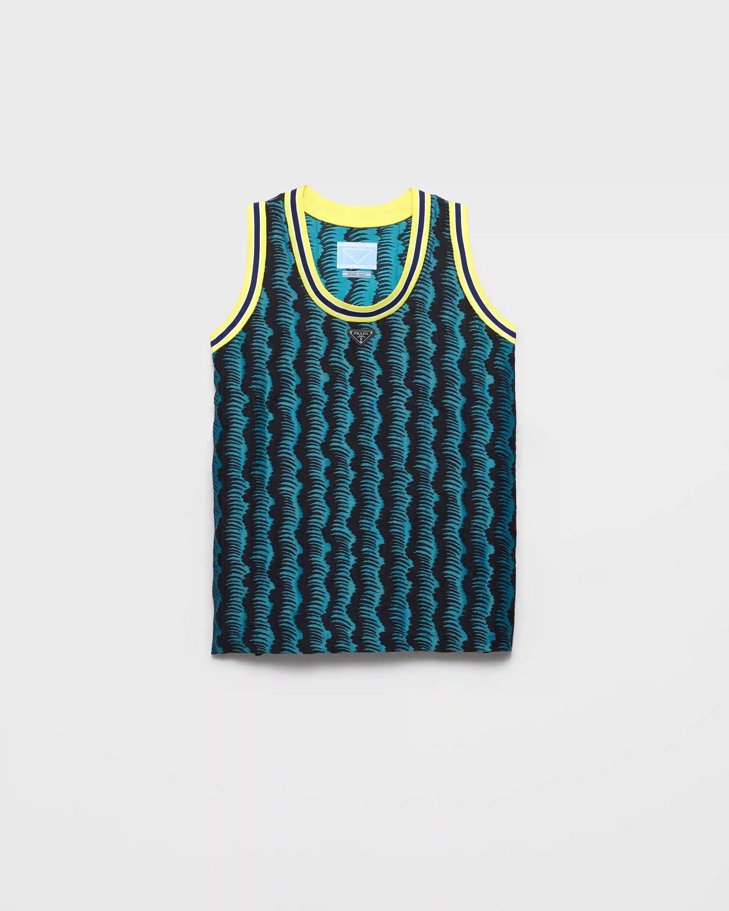 Timecapsule jacquard cotton blend tank top