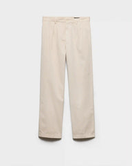Wide-leg cotton pants