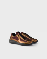 Prada America's Cup metallic leather and bike fabric sneakers