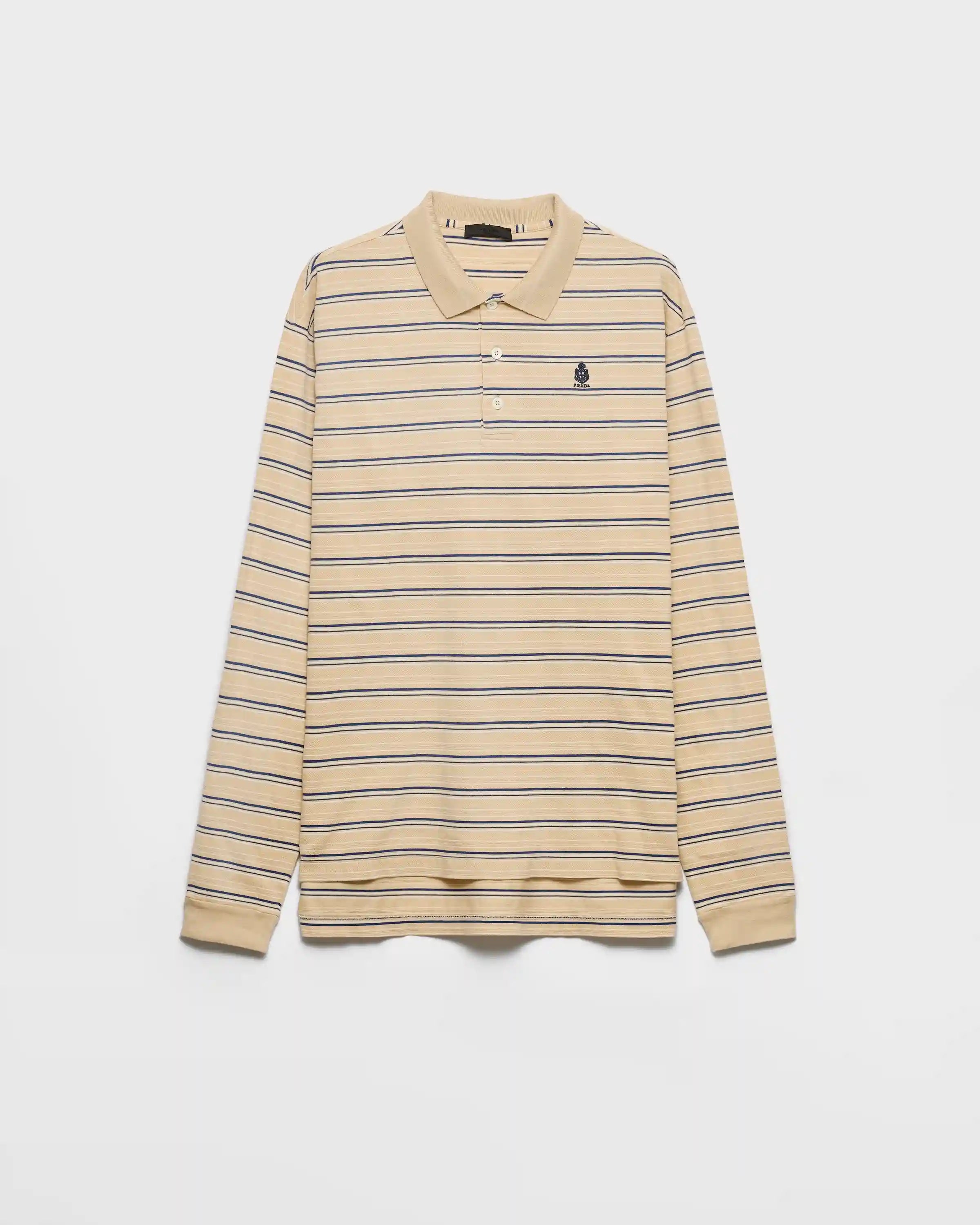 Striped cotton piquÃ© polo shirt