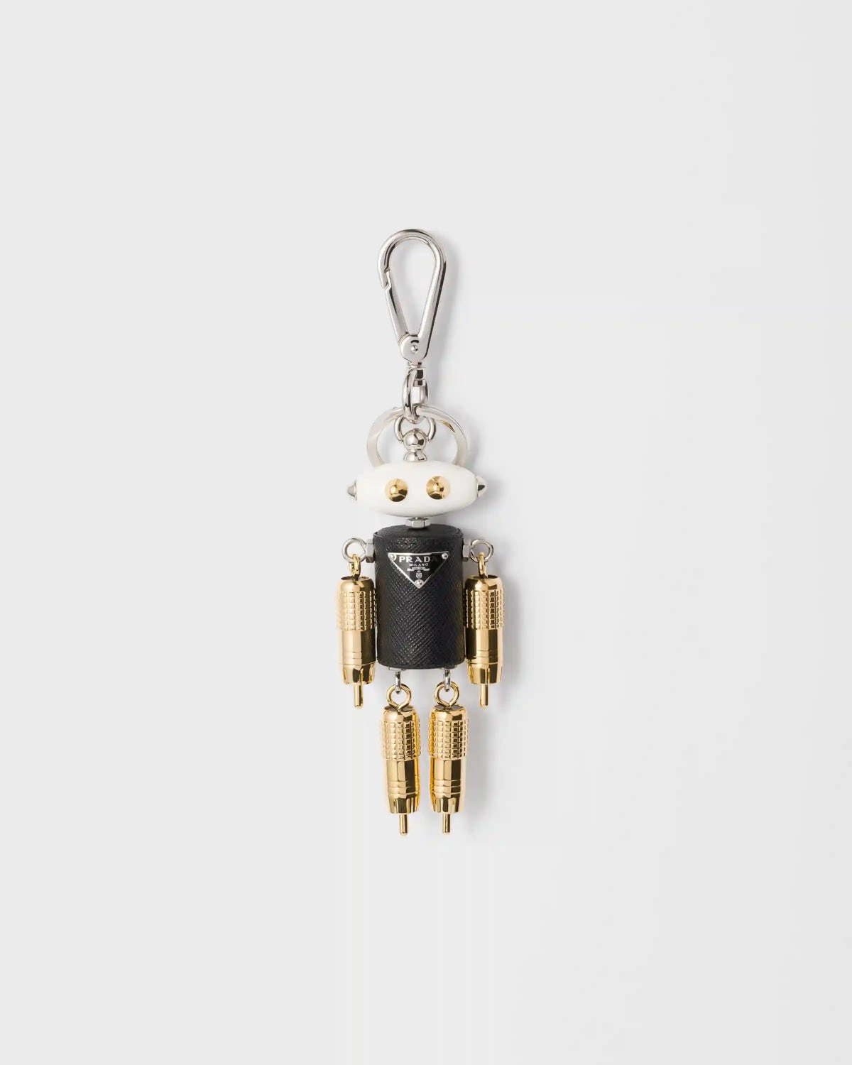Robot Saffiano leather key ring charm
