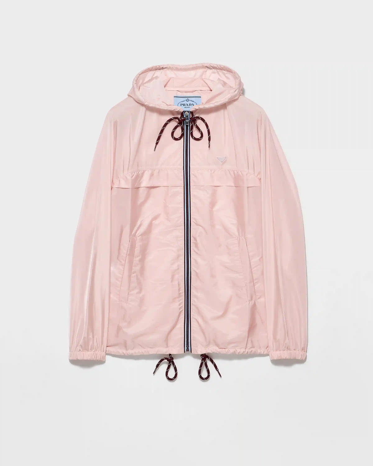 Lightweight Re-Nylon hooded raincoat