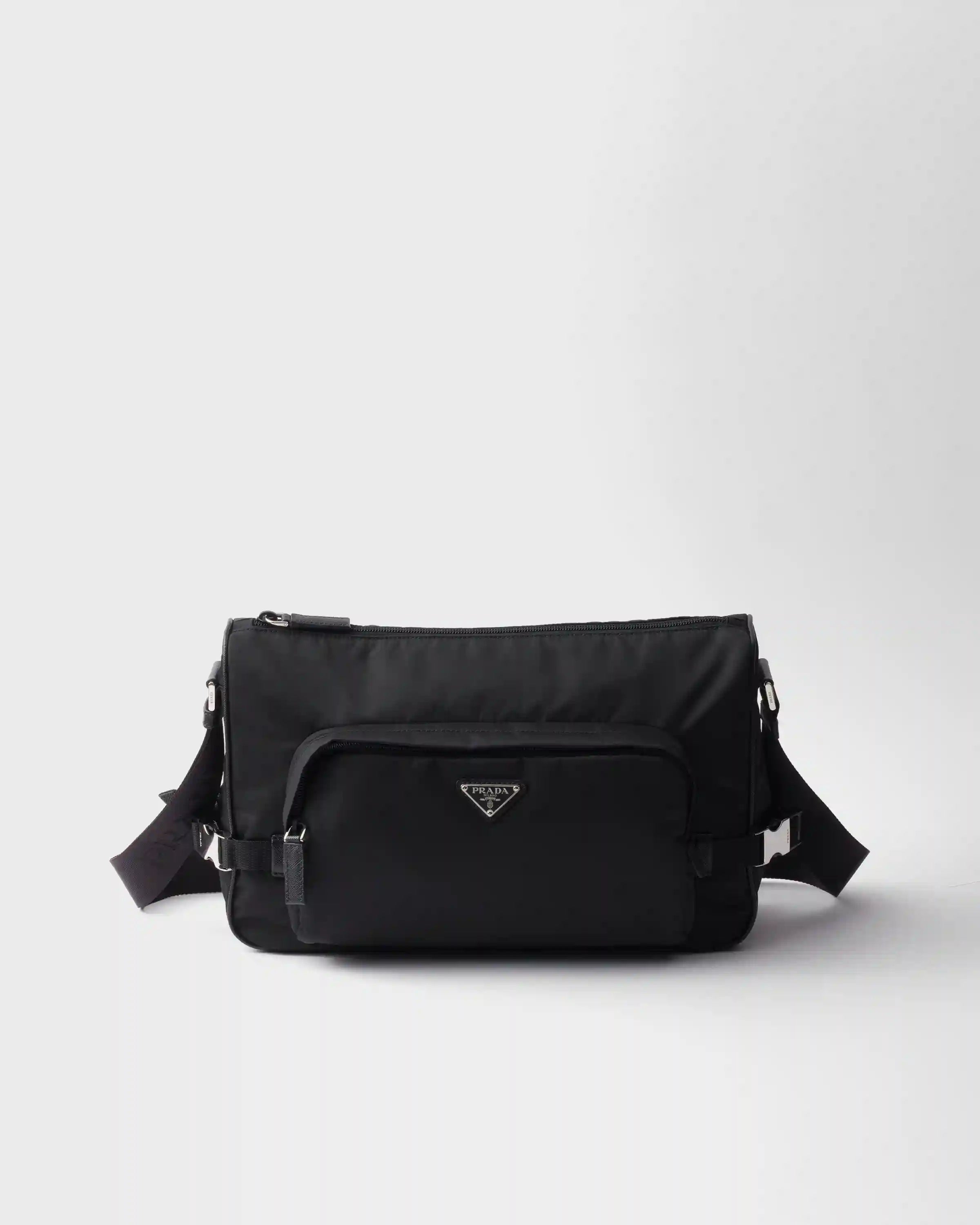 Large Re-Nylon and Saffiano leather shoulder bag