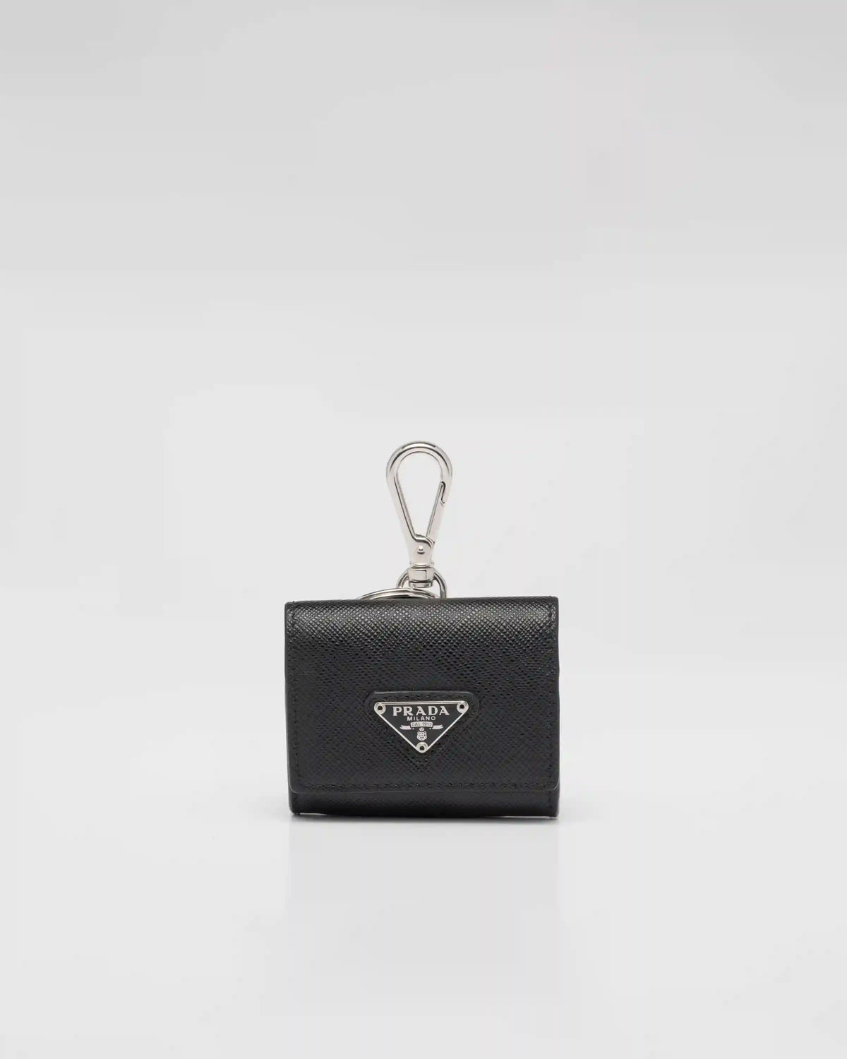 Saffiano leather headphone case with keychain