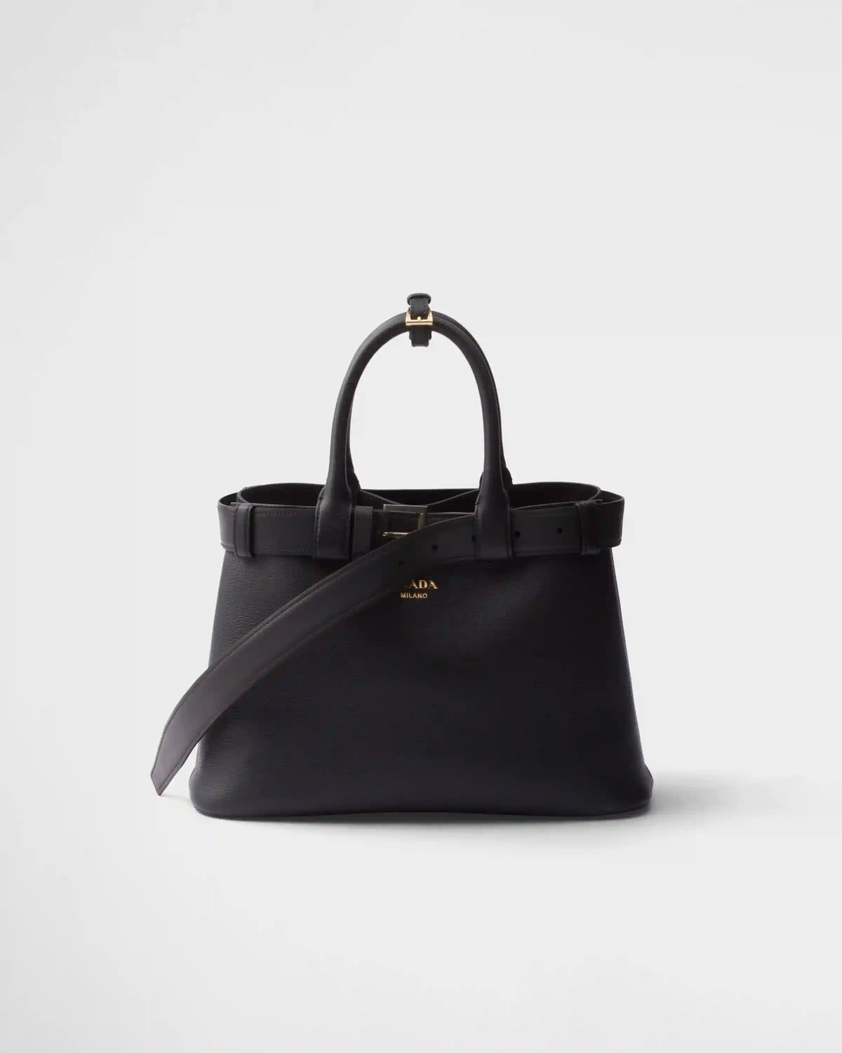Prada Buckle small leather handbag with belt