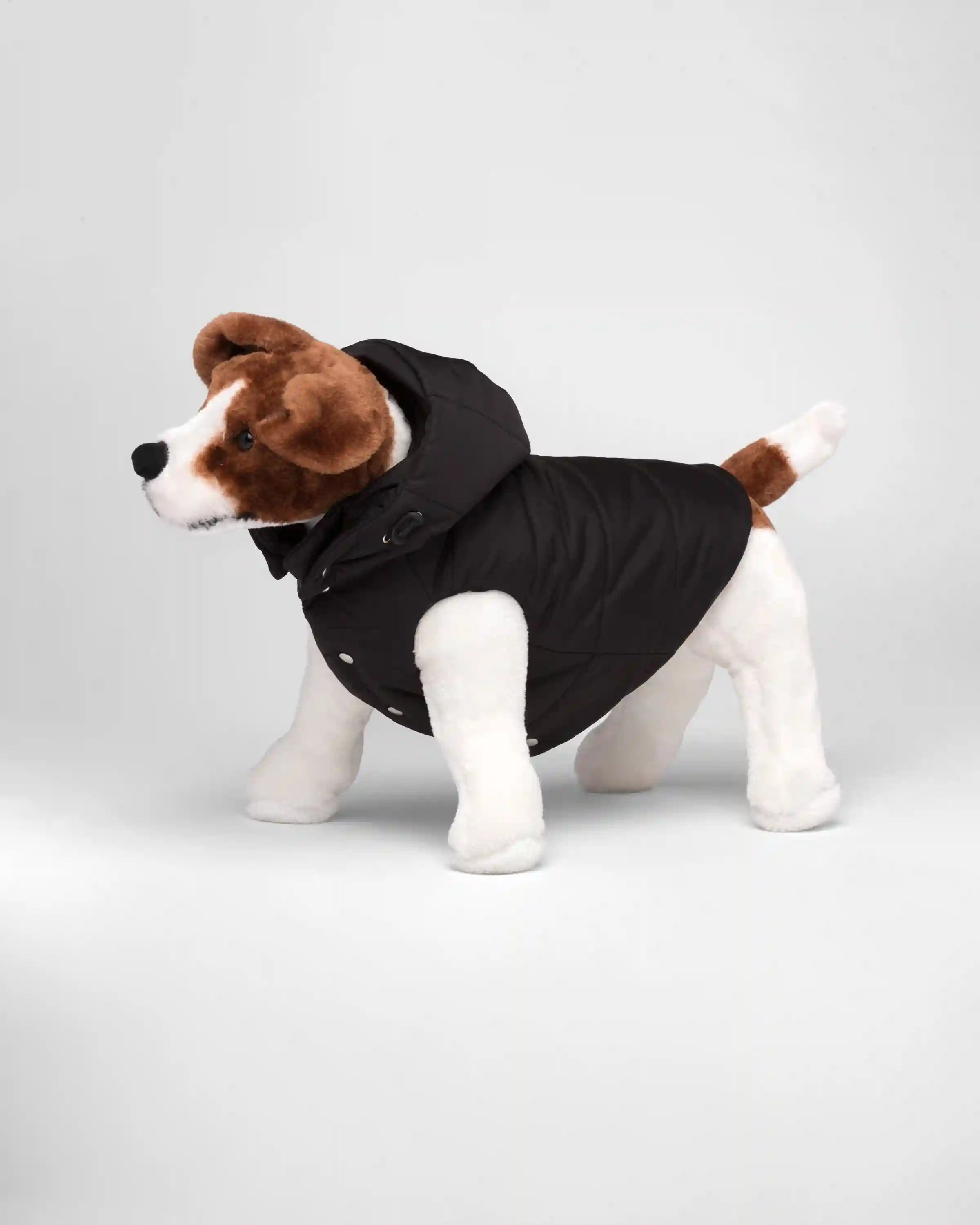 Re-Nylon puffer dog coat with hood