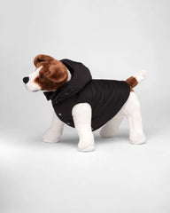 Re-Nylon puffer dog coat with hood