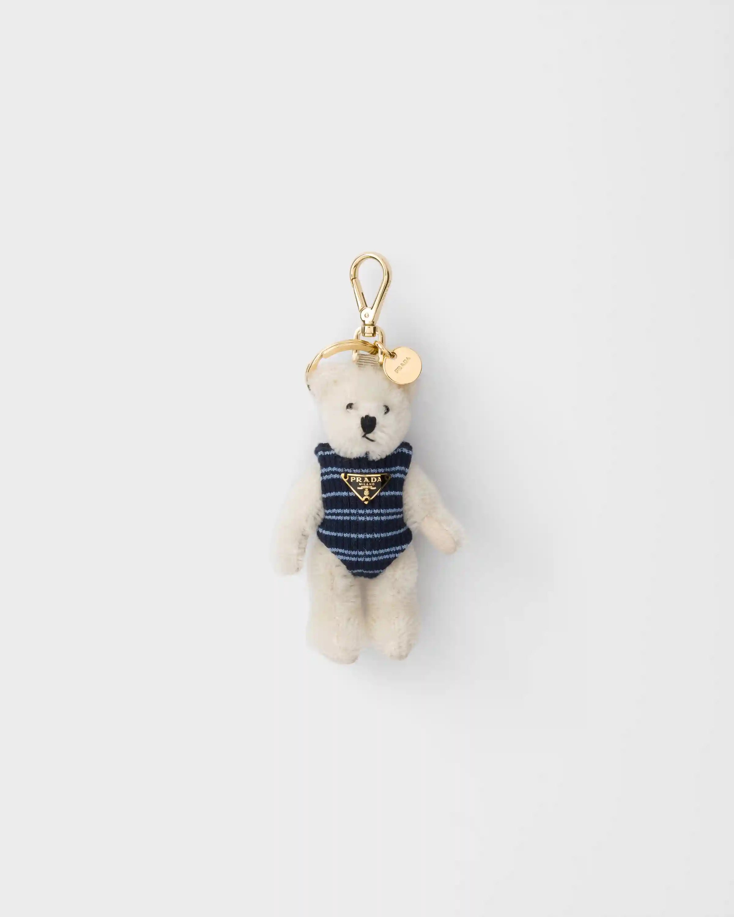Teddy bear key ring charm with metal ring