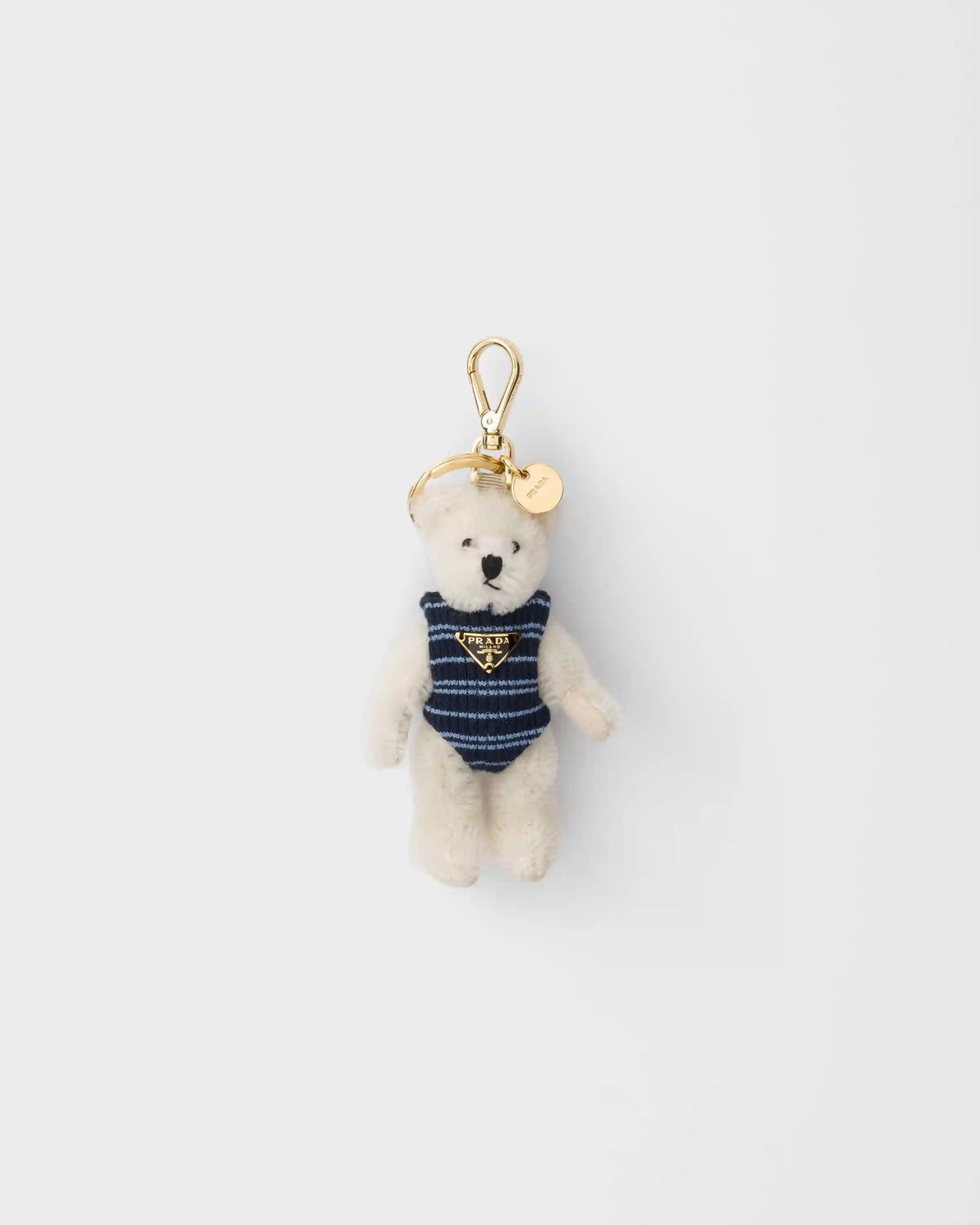 Teddy bear key ring charm with metal ring
