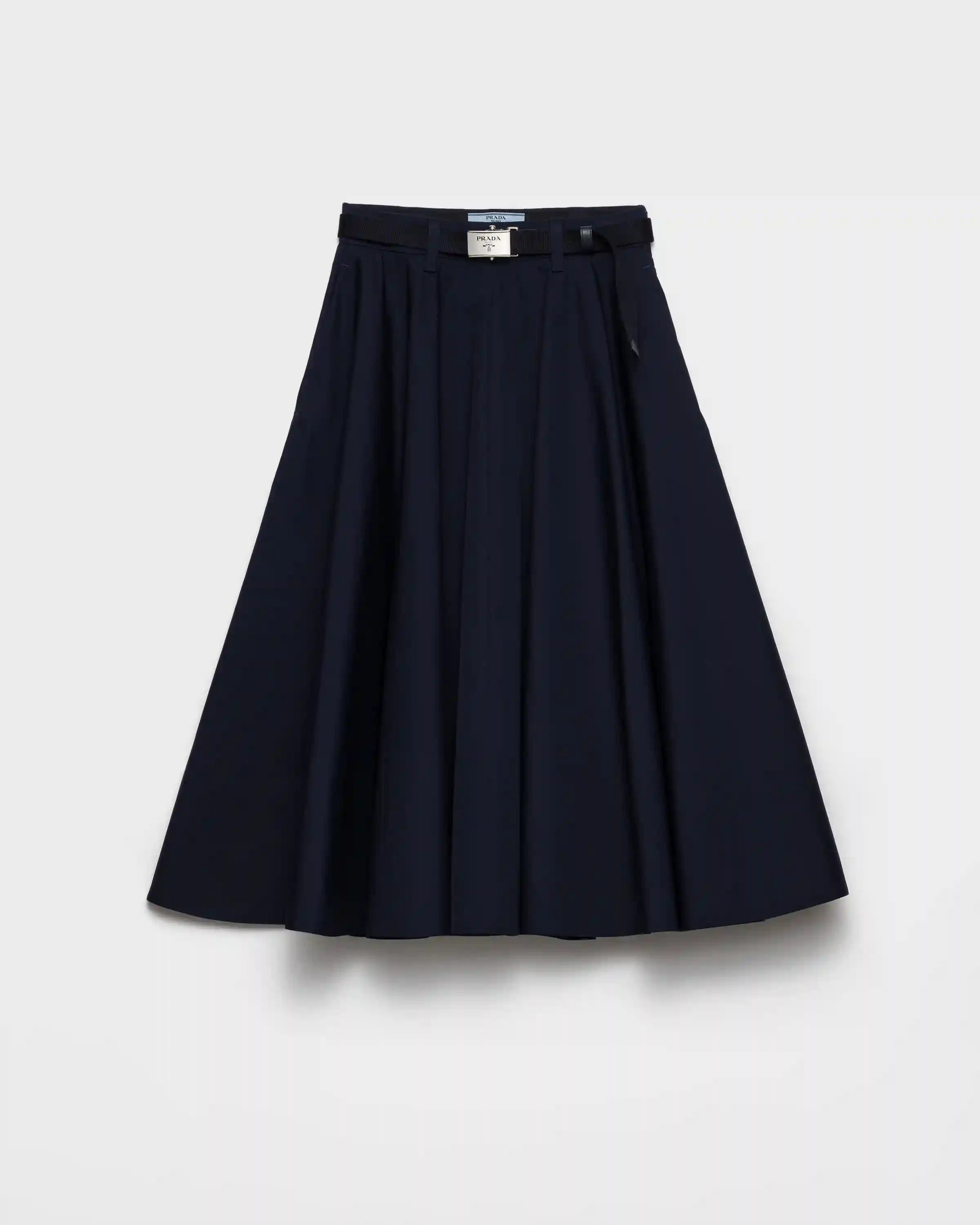 Poplin midi-skirt