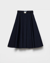 Poplin midi-skirt