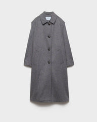 Single-breasted double loden cloth coat