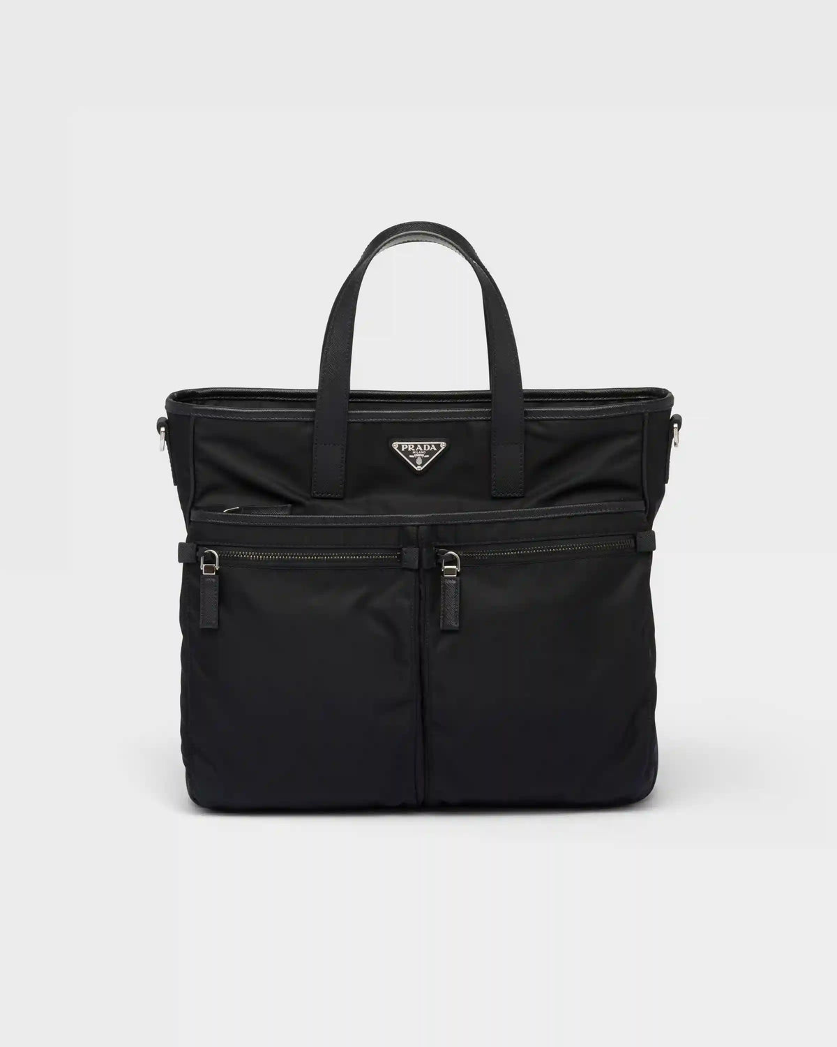 Re-Nylon and Saffiano leather tote bag
